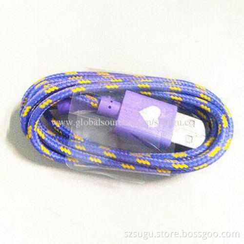 2014 hot braid nylon data cable for iPhone5/5s